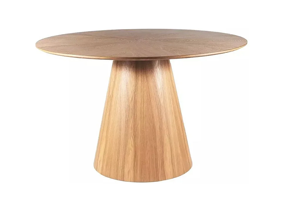 Table de salle à manger ronde 120 cm aspect chêne Lindsay