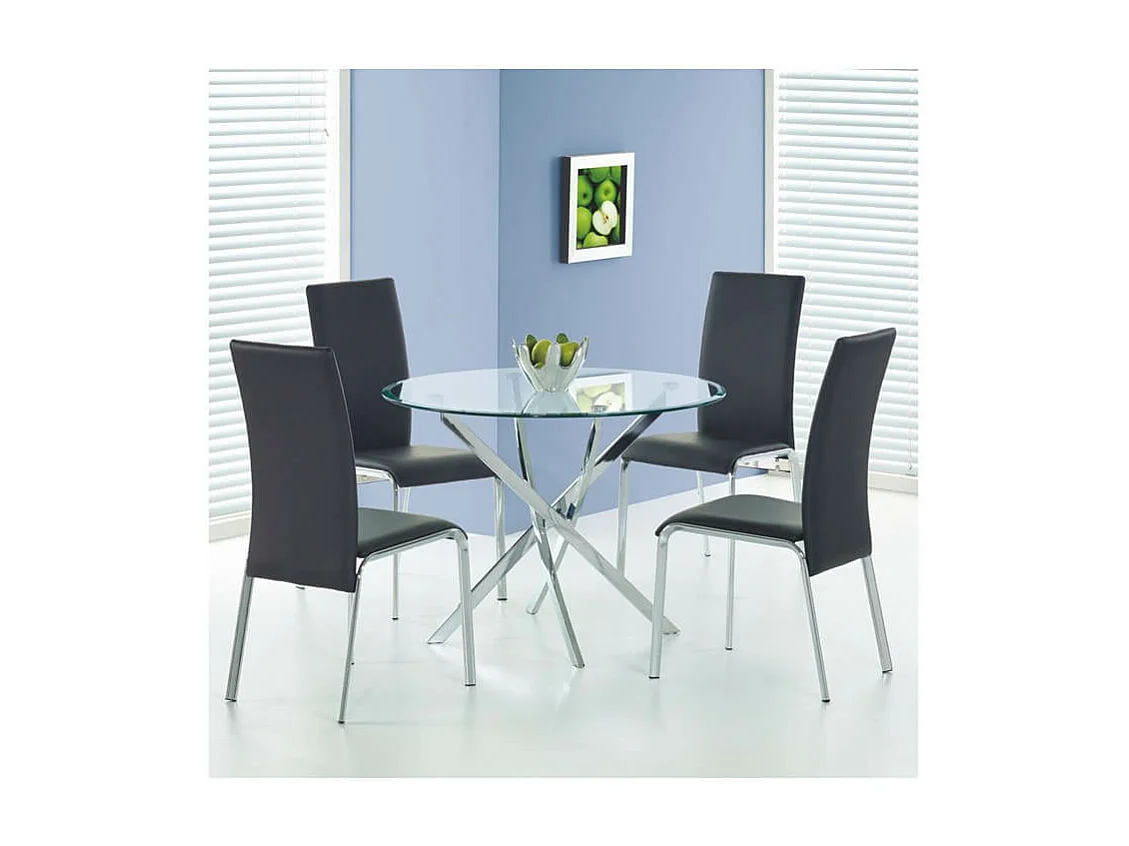 Table de salle à manger ronde 100cm en verre Clasa