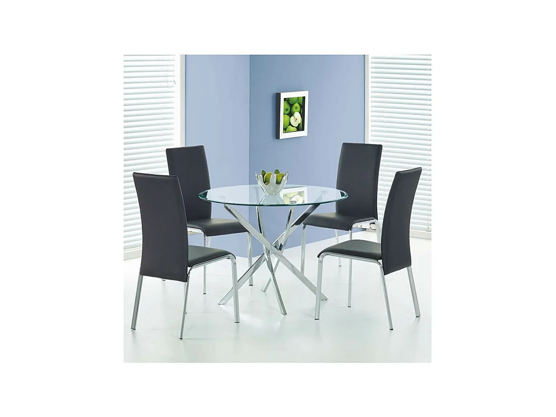 Mesa de comedor redonda de cristal Clasa 100 cm