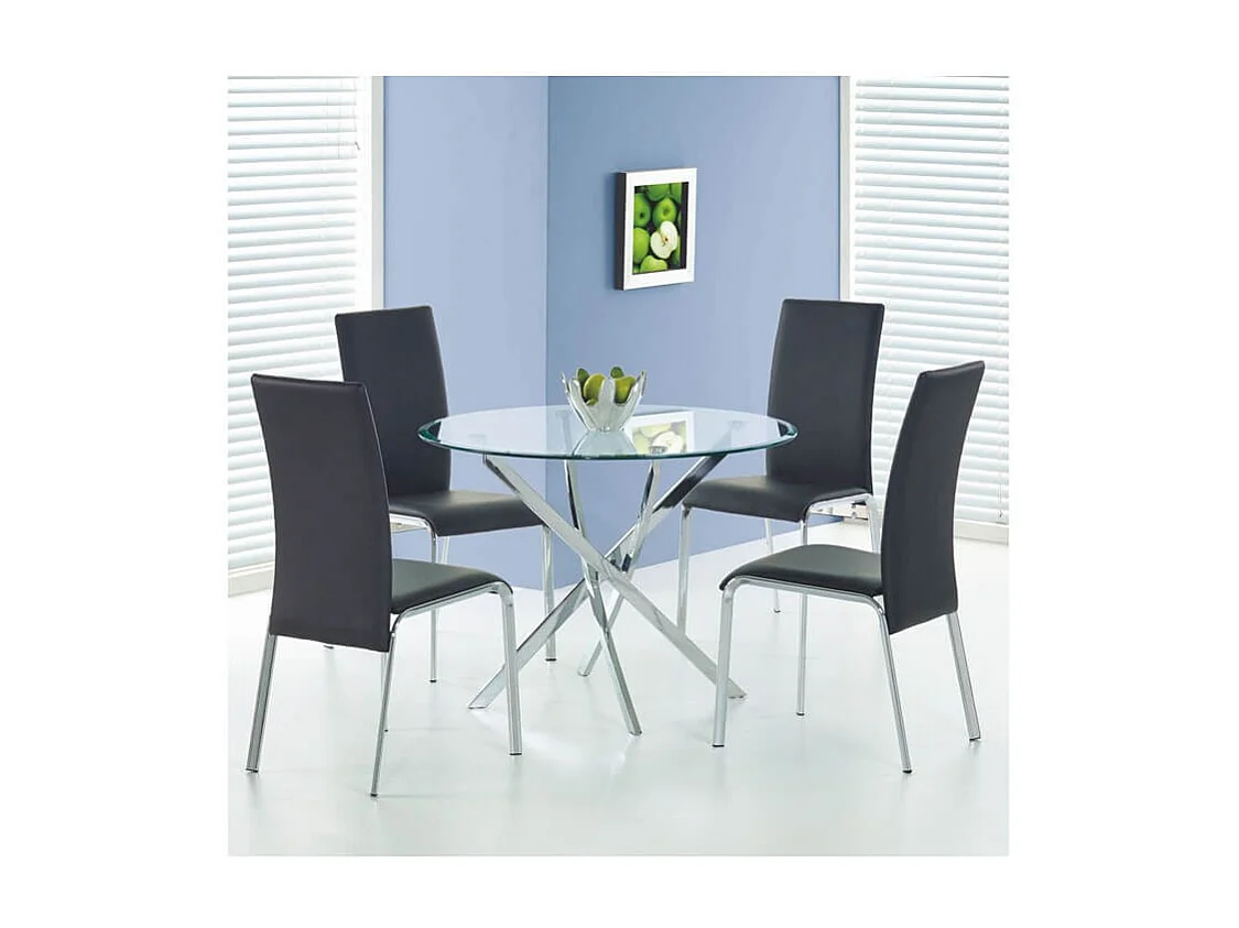 Table de salle à manger ronde 100cm en verre Clasa