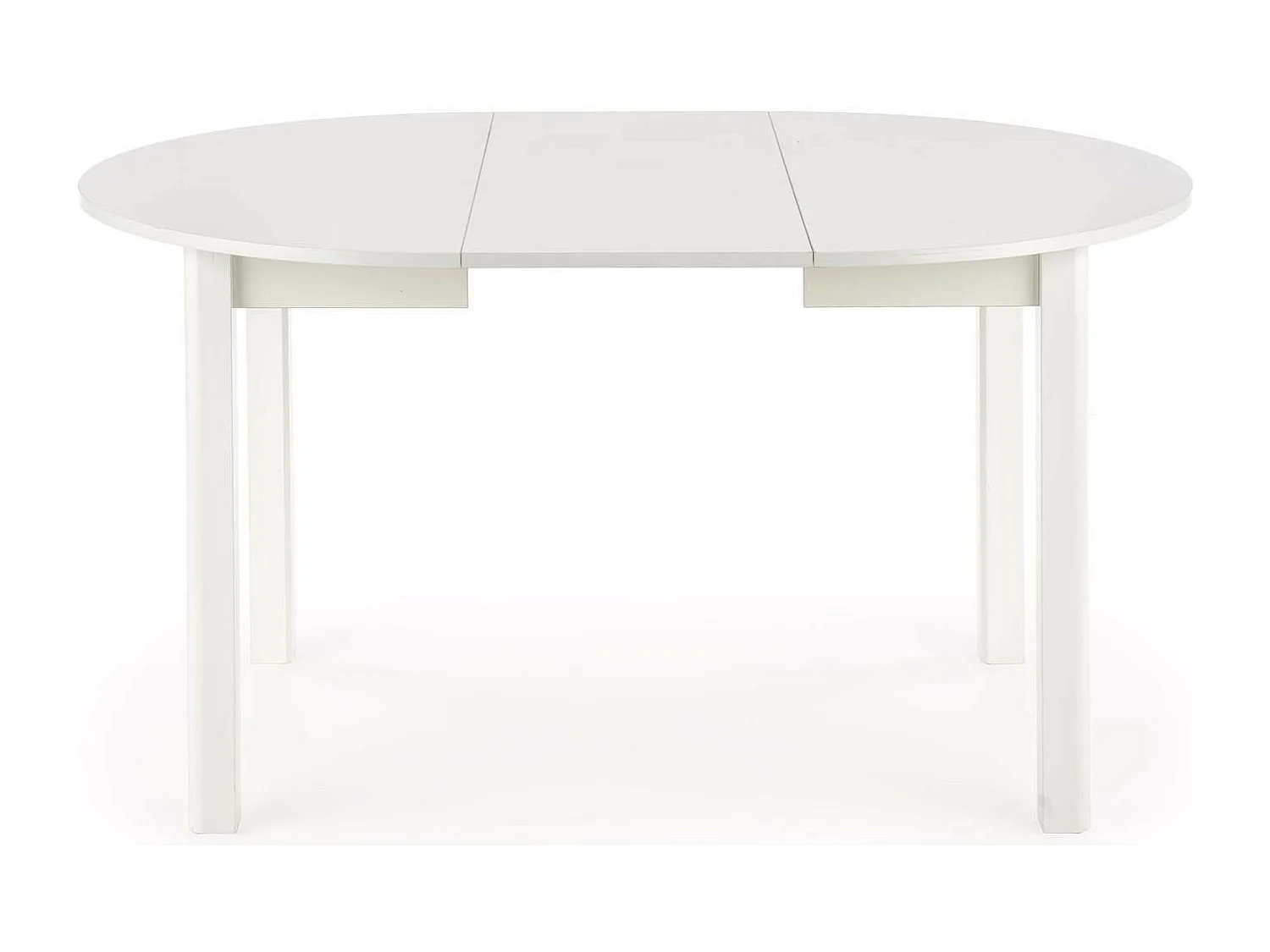 Mesa de comedor redonda blanca con hoja extensible CARENE