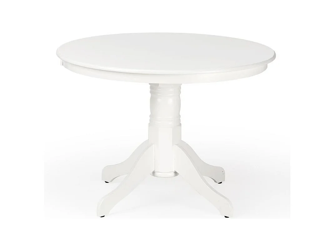 Table à manger ronde baroque blanche 106 cm Lori