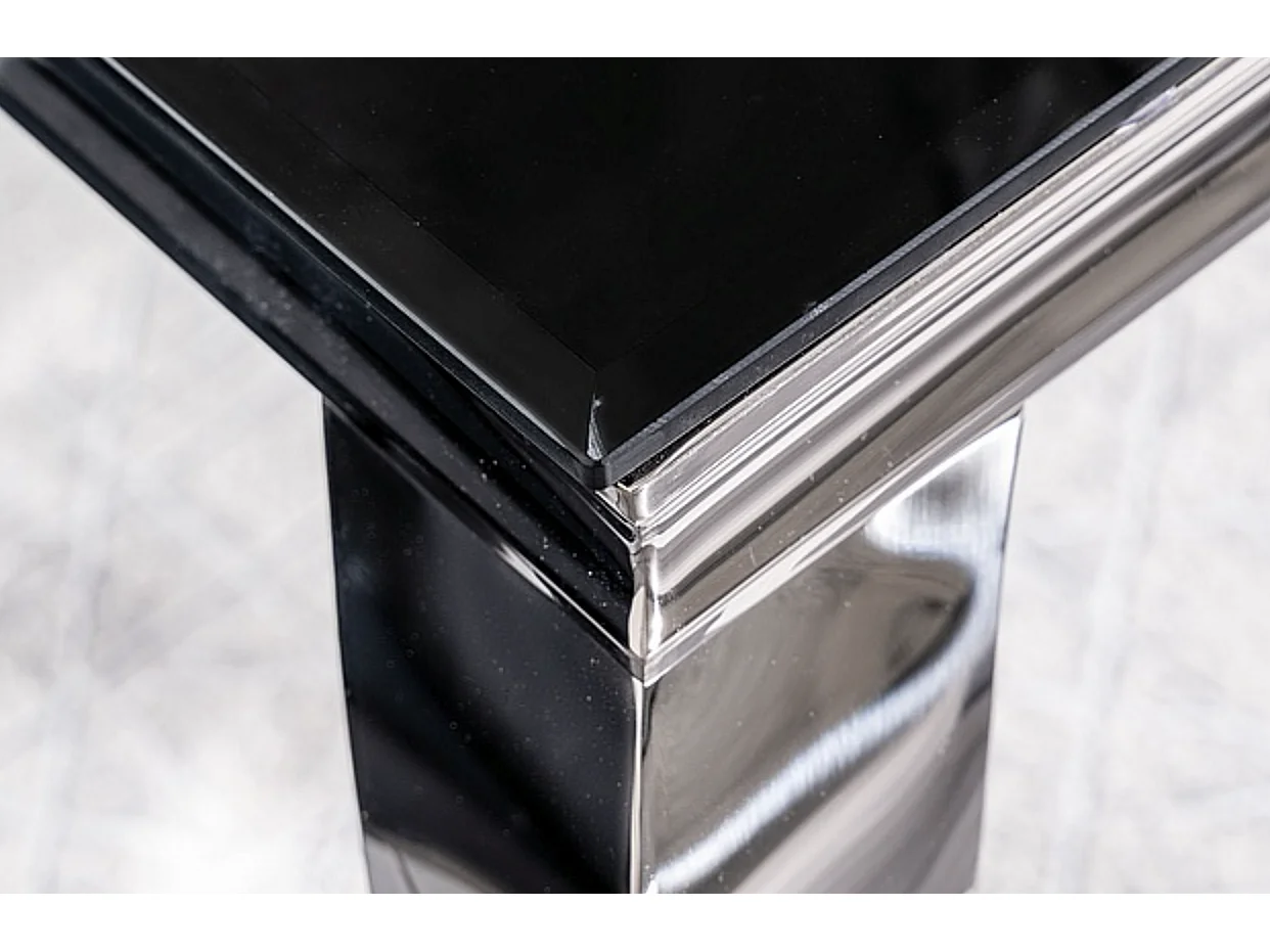 Mesa barroca de metal y cerámica negra 180cm Bolti