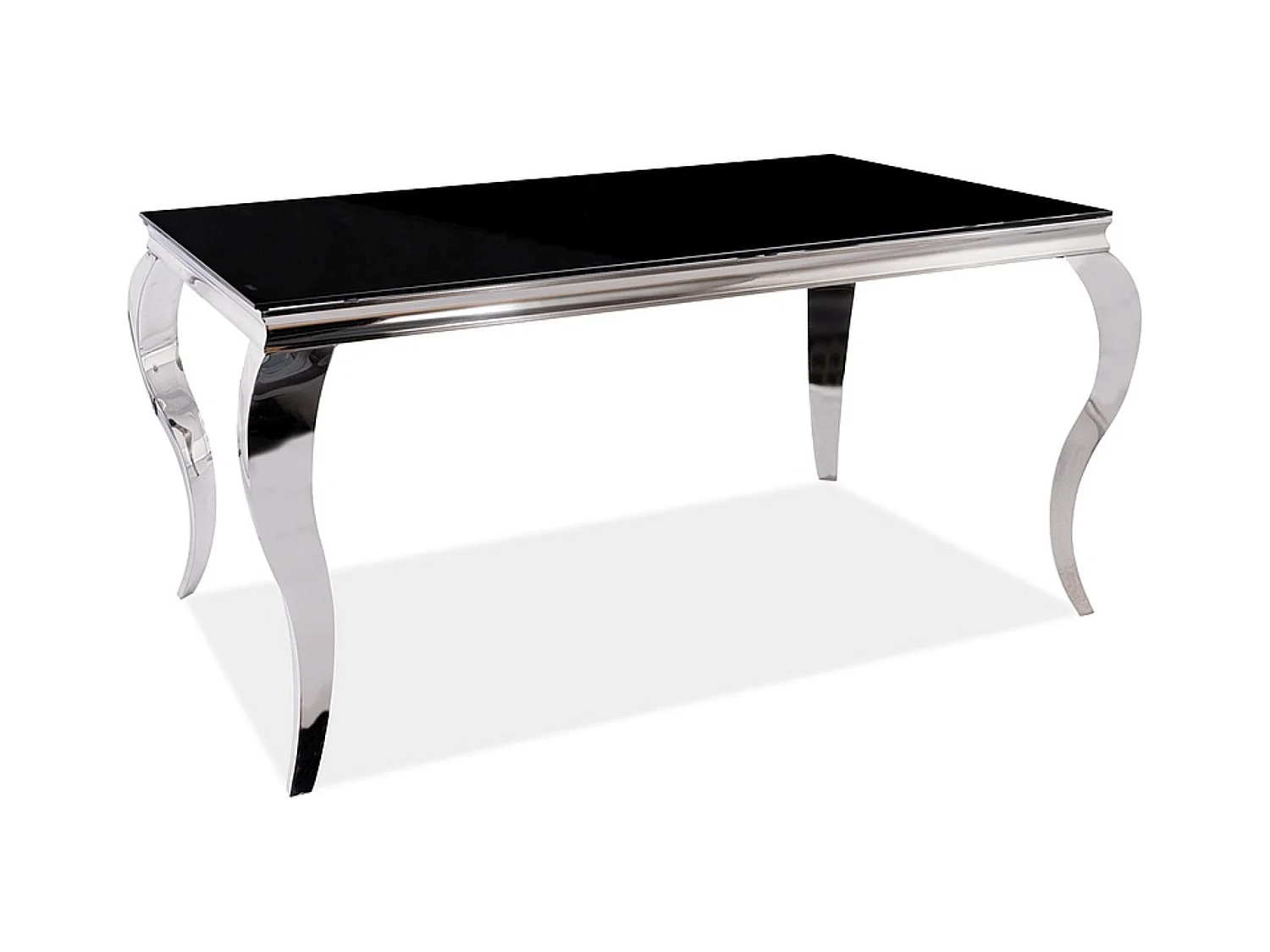 Table baroque métal & céramique noir 180cm Bolti