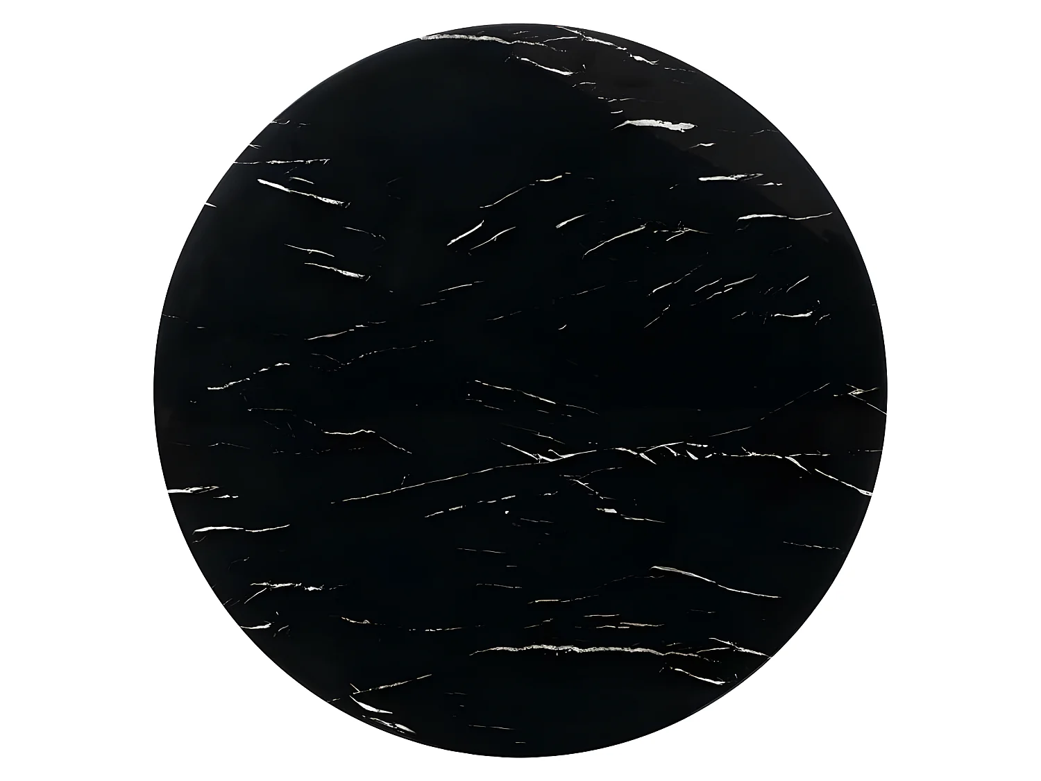 Table ronde or et effet marbre noir 90cm Many