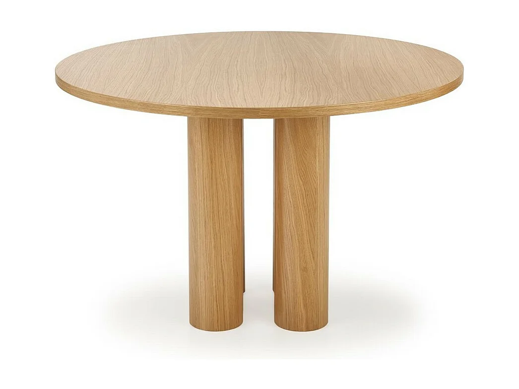 Marthe mesa de comedor redonda de diseño chapada en roble 120cm