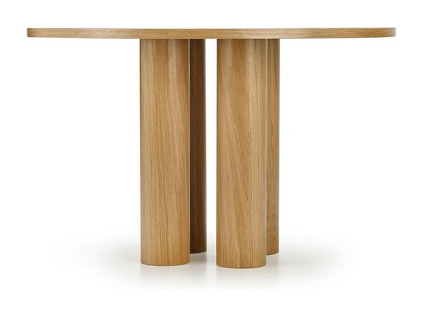 Table à manger design ronde plaquée chêne 120cm Marthe