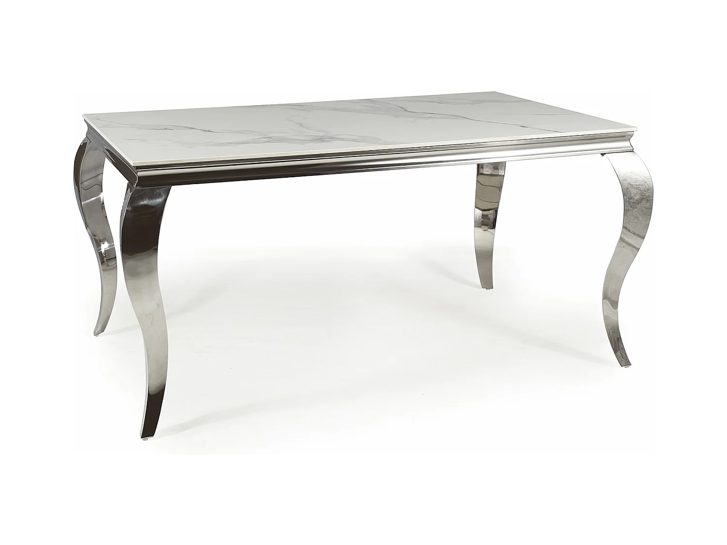 Table design métal et céramique blanc 180cm Bolti