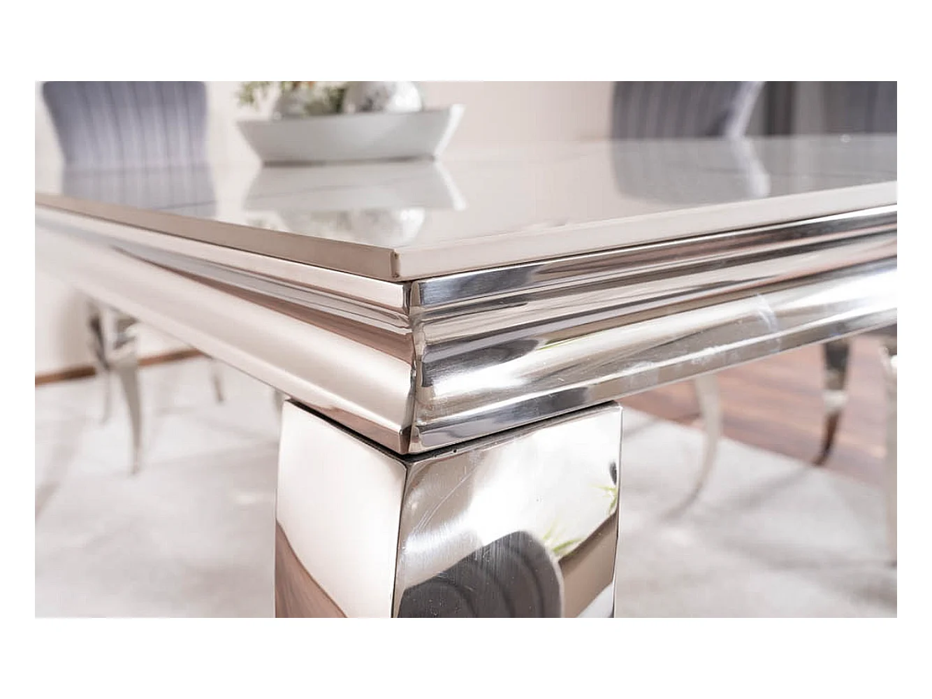 Tavolo di design Bolti 180cm in metallo e ceramica bianca