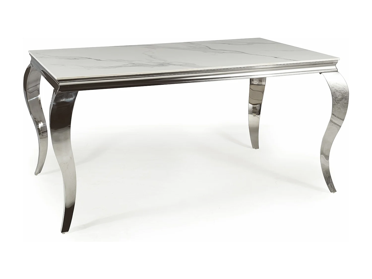 Mesa de diseño Bolti 180cm de metal blanco y cerámica
