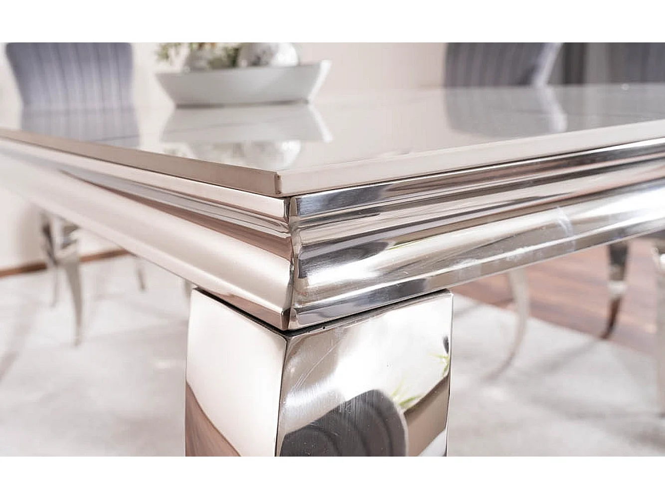 Mesa de diseño Bolti 180cm de metal blanco y cerámica