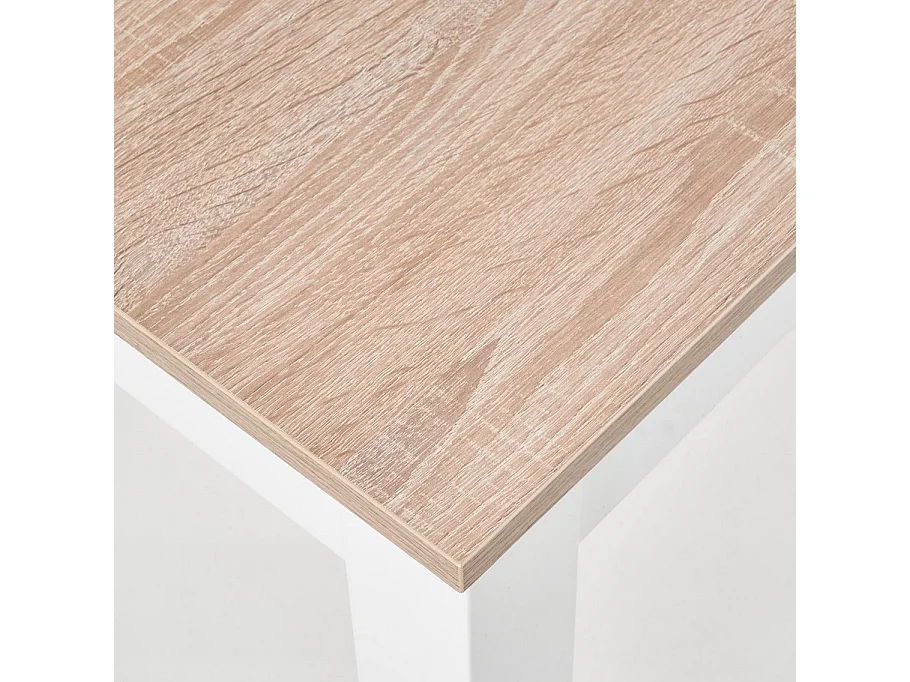 Table de salle à manger blanche et aspect chêne Sonoma Enix