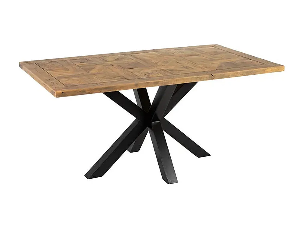 Mesa de comedor industrial de madera y metal 160x90 Edern