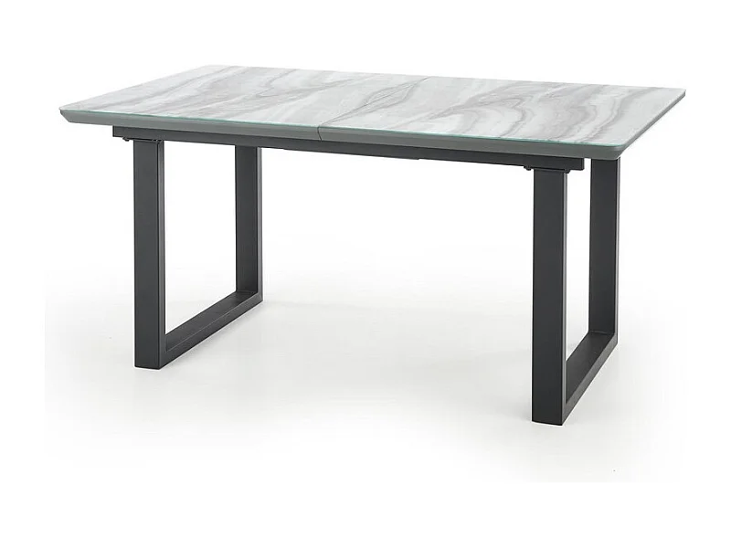 Mesa de comedor extensible ALIYAN con tapa de cristal efecto mármol