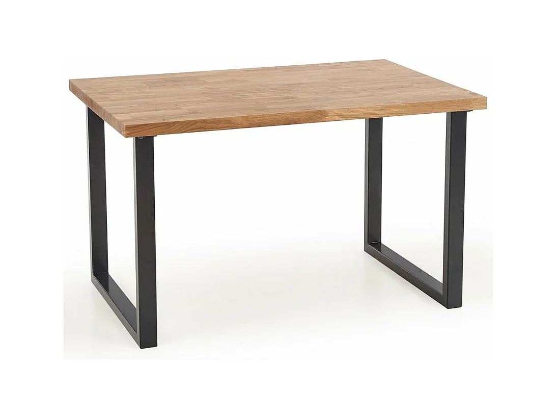 Table a manger industrielle 120-200cm pieds U en métal Loft - Rallonges (2x40cm)
