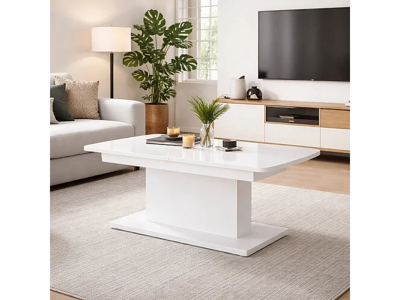 Table extensible et réglable en hauteur blanche ALLAN