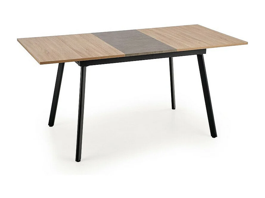 Table de salle à manger extensible aspect chêne et pieds noir Ottawa
