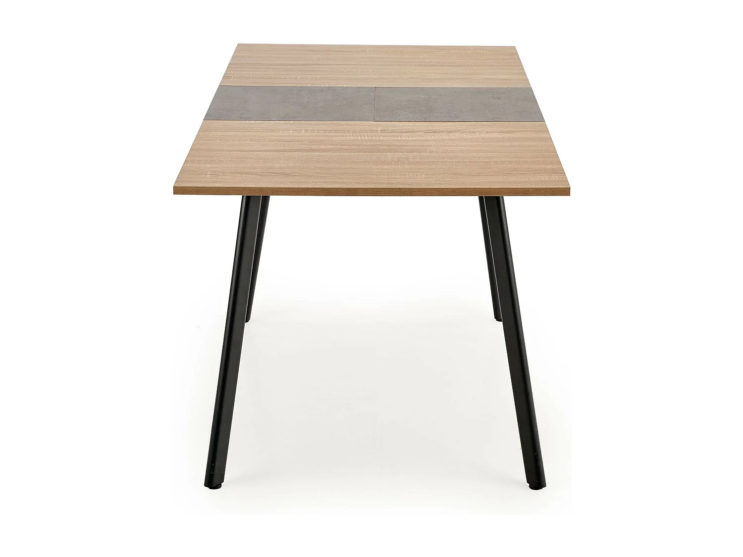 Table de salle à manger extensible aspect chêne et pieds noir Ottawa