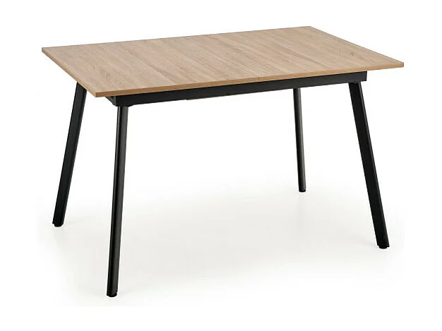Table de salle à manger extensible aspect chêne et pieds noir Ottawa