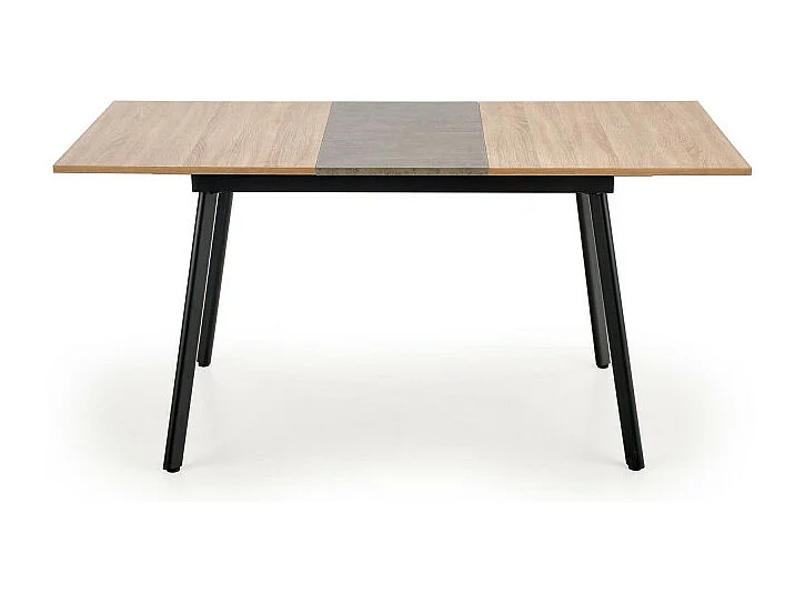 Table de salle à manger extensible aspect chêne et pieds noir Ottawa