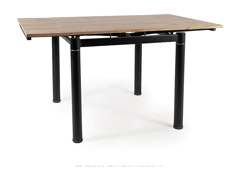 Table à manger extensible métal noir et chêne 80cm Bandol