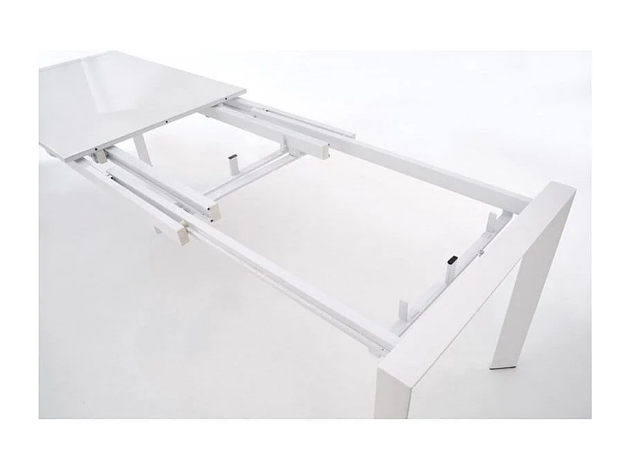 Table à manger extensible blanc laqué Mike - 130cm / 250cm