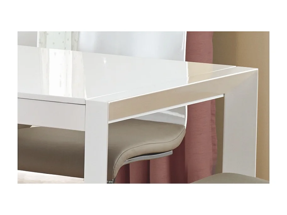 Table à manger extensible blanc laqué Mike - 130cm / 250cm