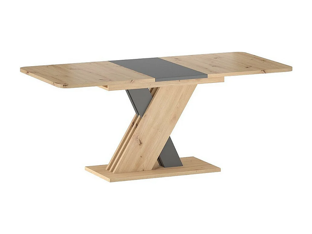 Table extensible chêne artisan & anthracite 140cm Zest