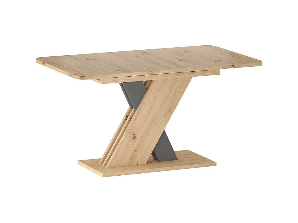 Table extensible chêne artisan & anthracite 140cm Zest