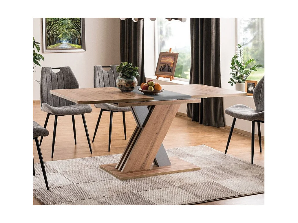 Mesa extensible Artisan roble y antracita 140cm Zest