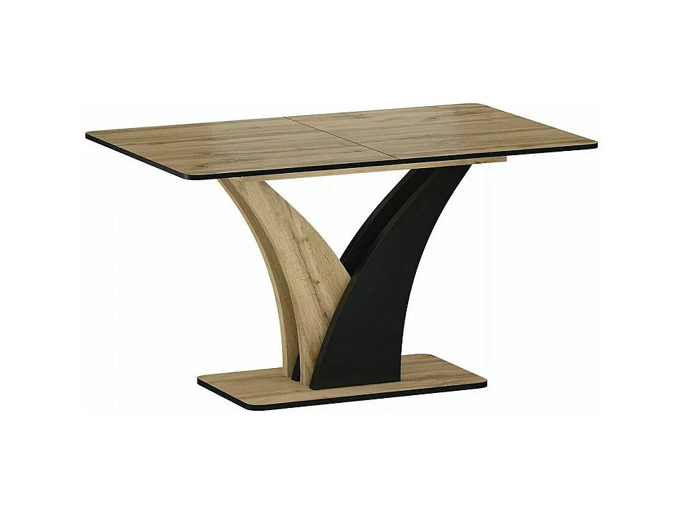 Table extensible 120-160 cm noire et aspect chêne Cassandra