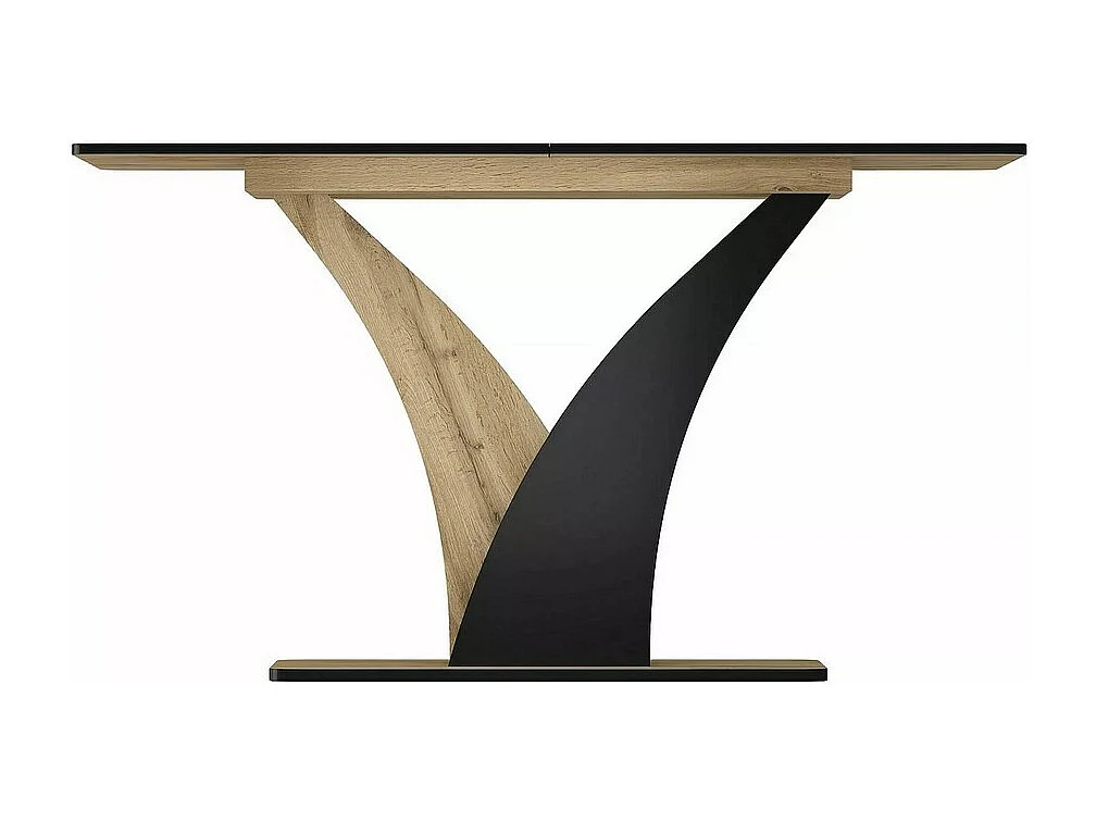 Mesa extensible Cassandra 120-160 cm negra y aspecto roble