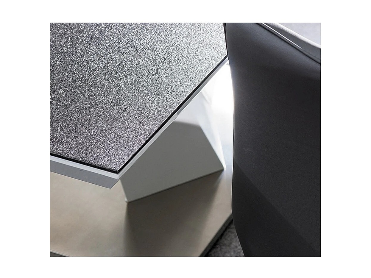 Table extensible rectangulaire blanc et granit 120 cm Semjo