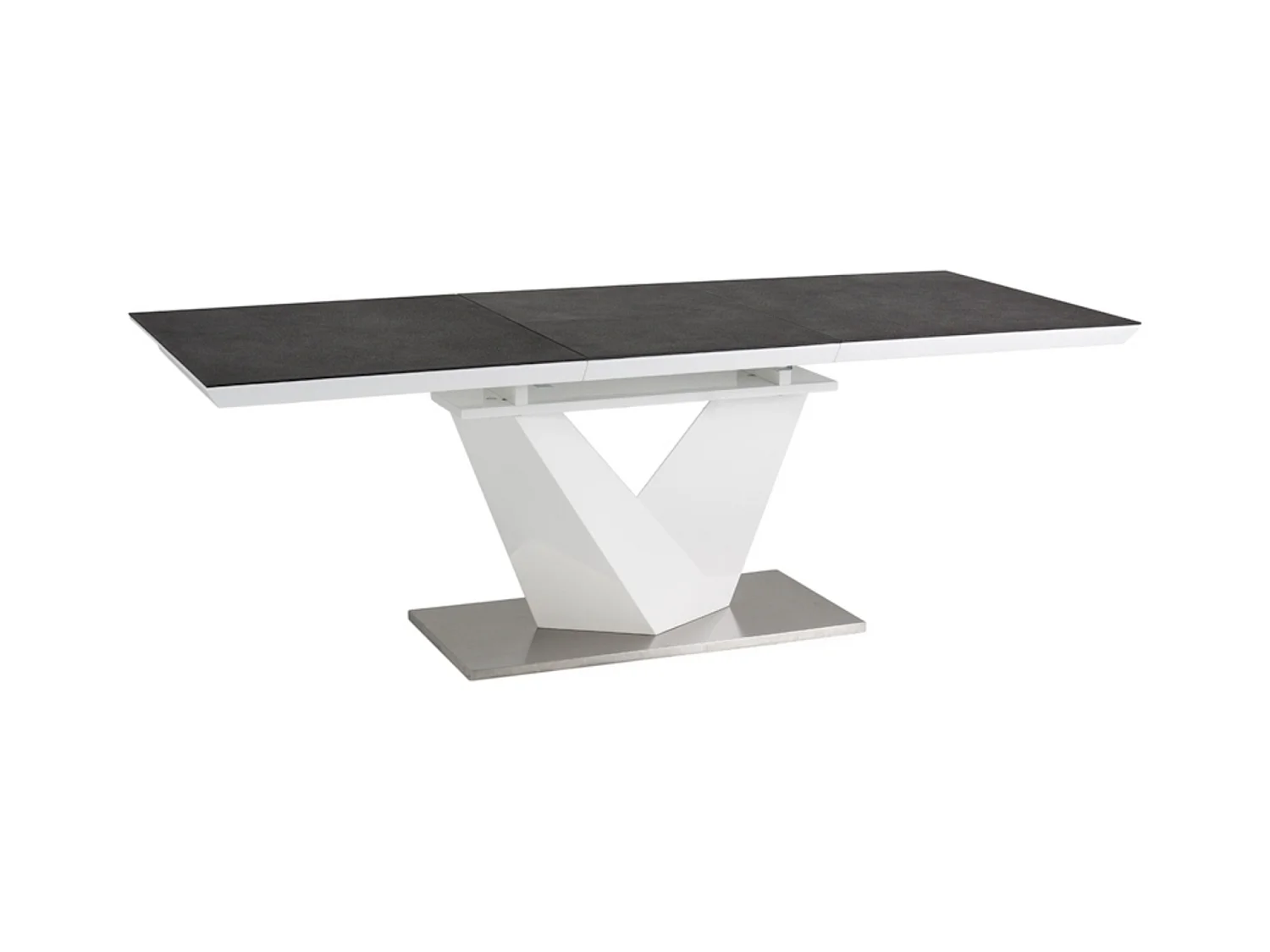 Table extensible rectangulaire blanc et granit 120 cm Semjo