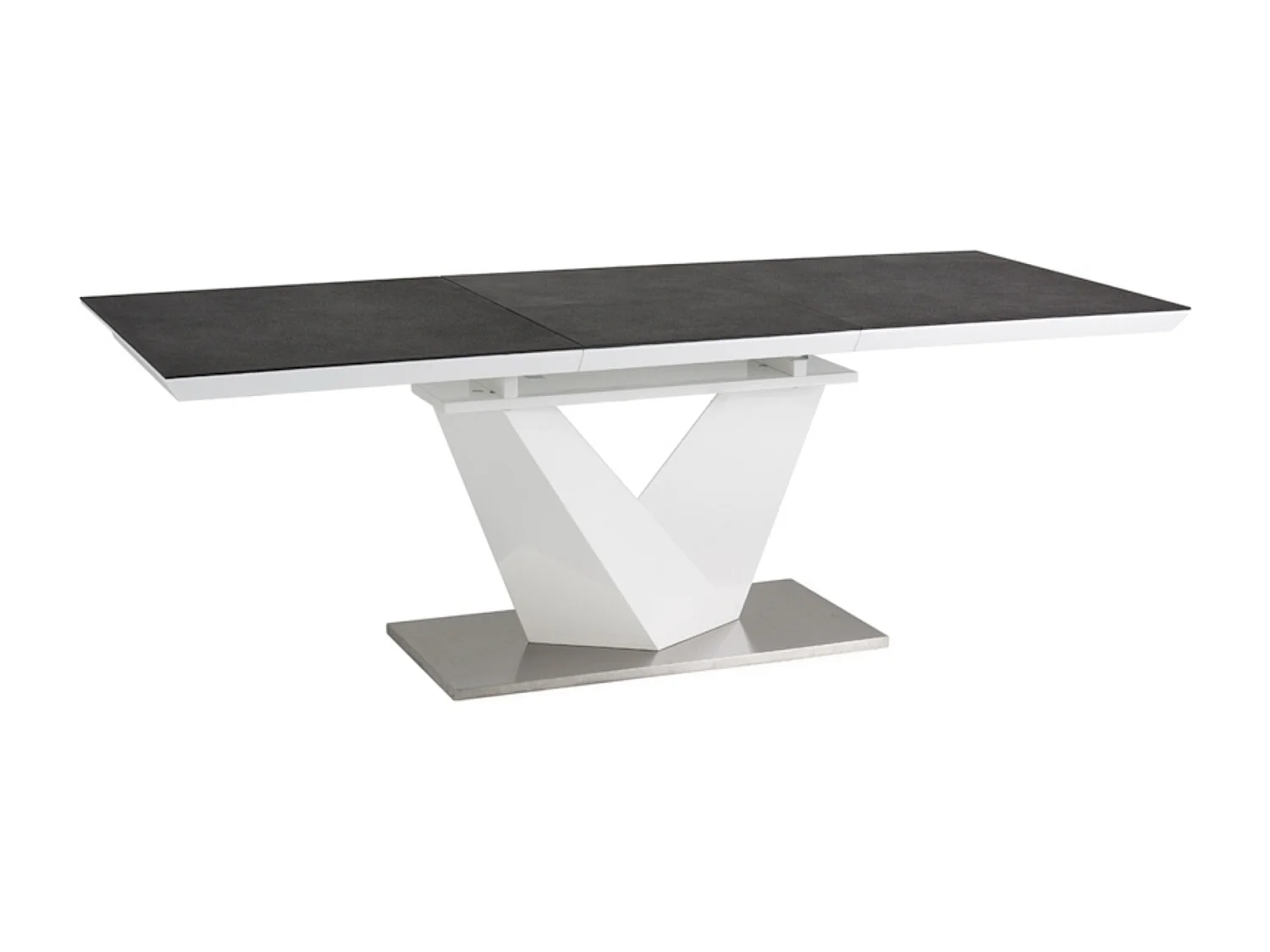 Table extensible rectangulaire blanc et granit 120 cm Semjo