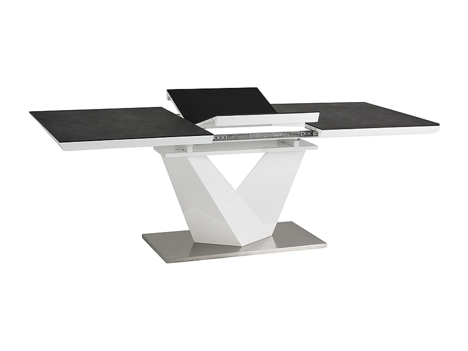 Table extensible rectangulaire blanc et granit 120 cm Semjo