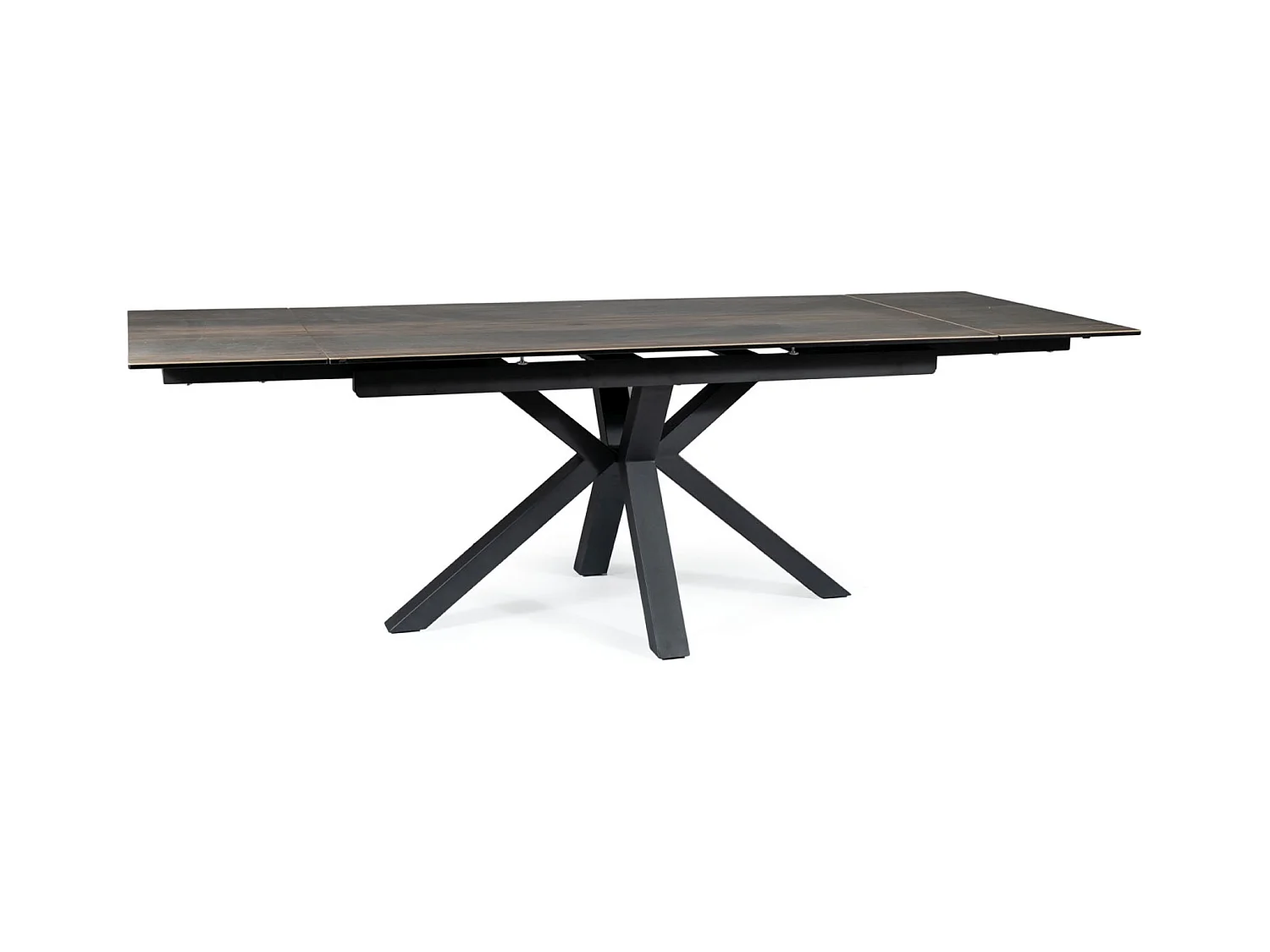 Table design extensible métal & céramique style bois Sway