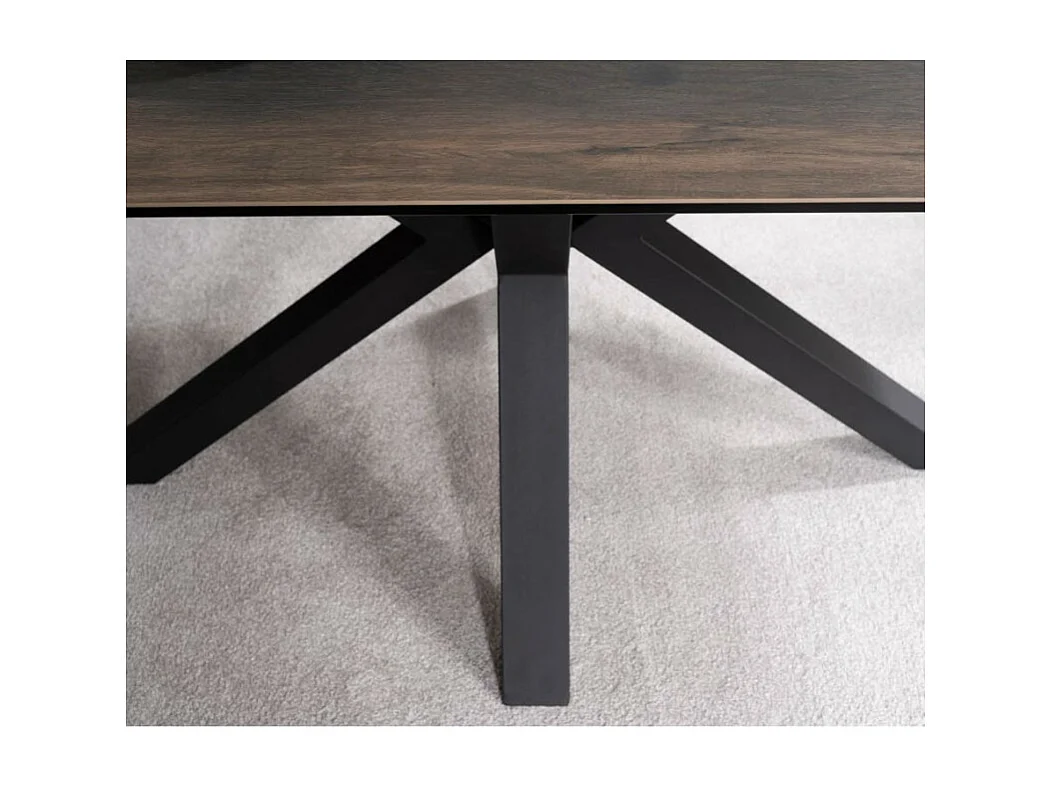 Mesa extensible de diseño estilo madera, metal y cerámica Sway