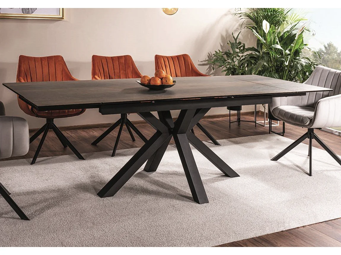 Tavolo di design allungabile Sway in metallo e legno ceramico