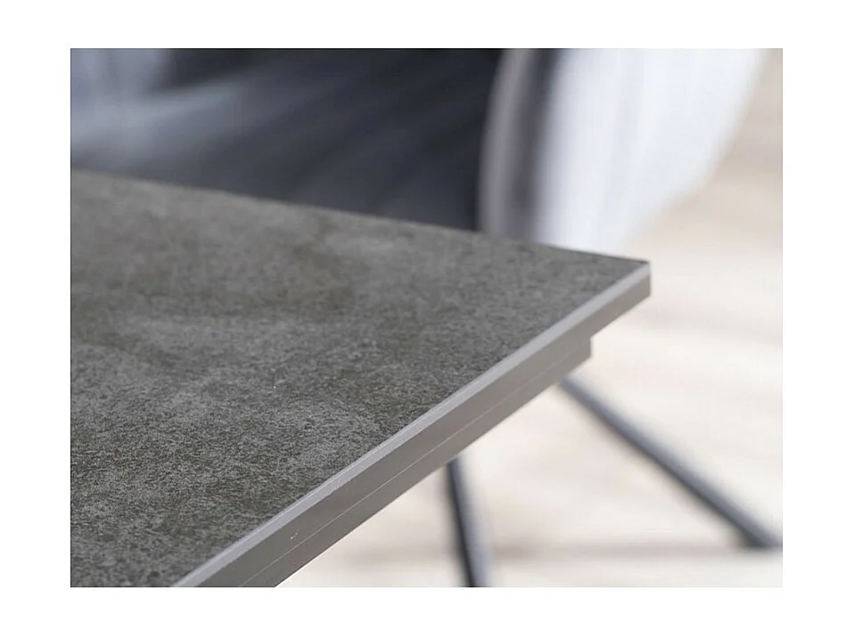 Table extensible métal & effet marbre gris 180-260cm Erol