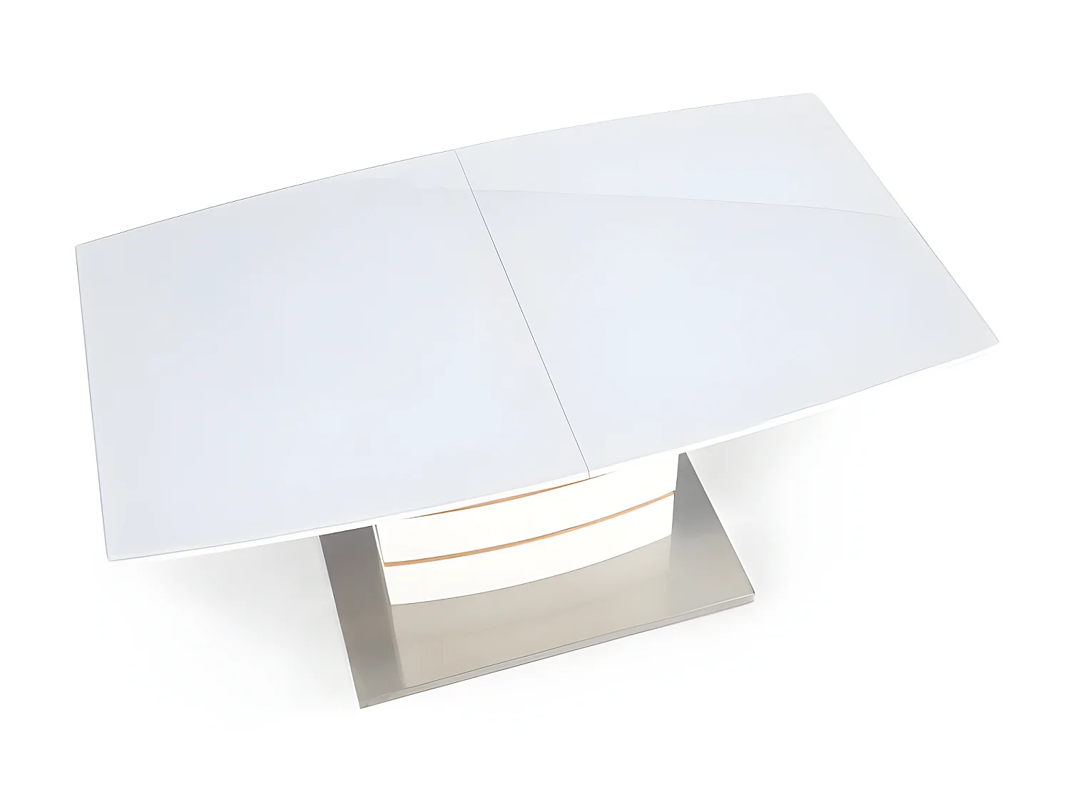 Mesa contemporánea lacada en blanco y madera 140-180x80cm Will