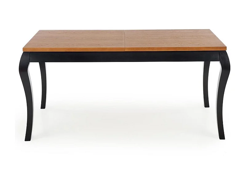 Mesa extensible barroca negra y madera 160-200cm Louis