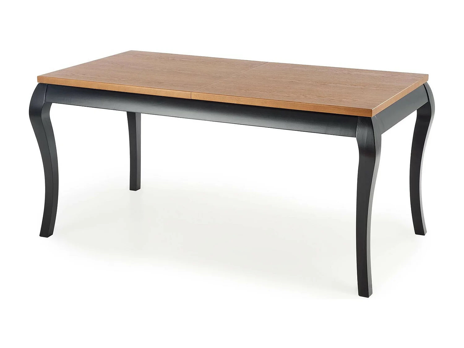 Mesa extensible barroca negra y madera 160-200cm Louis