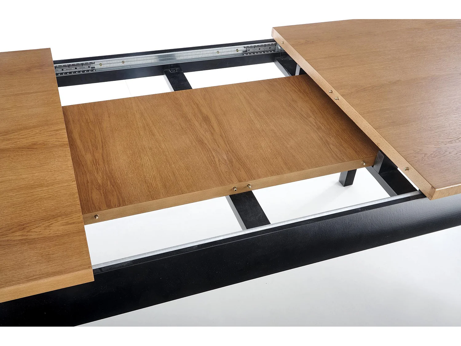 Mesa extensible barroca negra y madera 160-200cm Louis