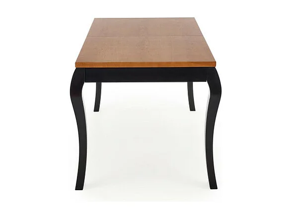 Mesa extensible barroca negra y madera 160-200cm Louis