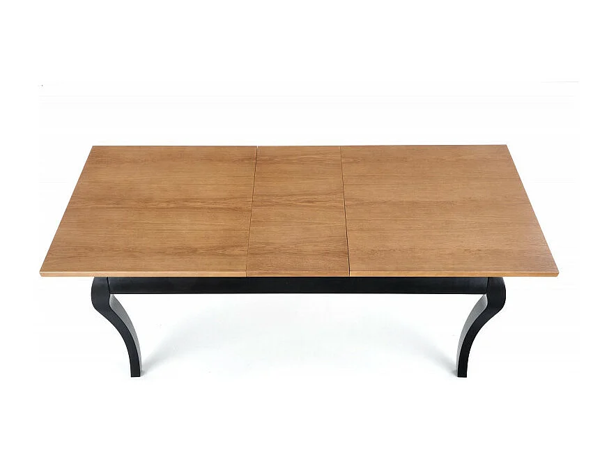 Mesa extensible barroca negra y madera 160-200cm Louis