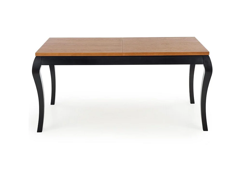 Table baroque noir et bois extensible 160-200cm Louis