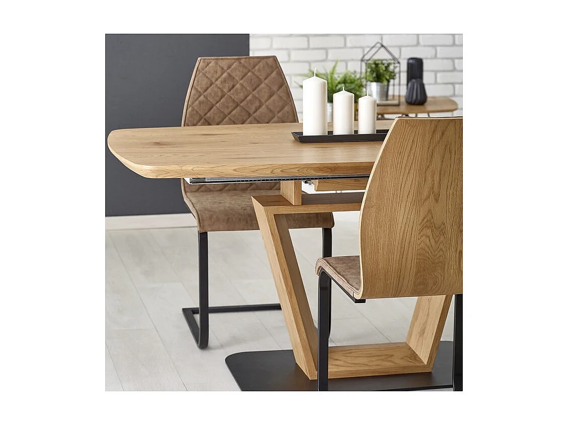 Table design originale bois et métal 160/220x90cm Banff