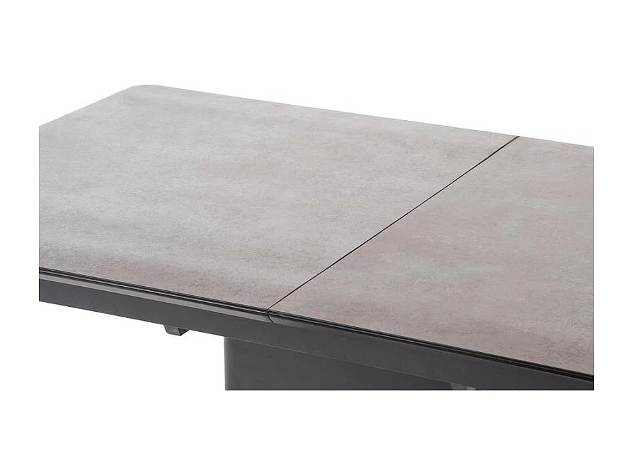 Table de salle à manger extensible avec pied central design noir et métal CORVI