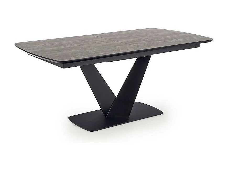 Mesa de comedor de diseño EPONA 180-230x95cm con pata central de metal negro